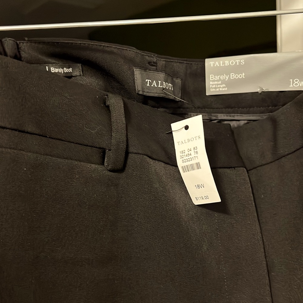 Talbots 18W black pants NWT